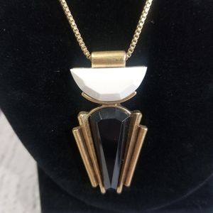 J. Crew Art gold tone Pendant long necklace